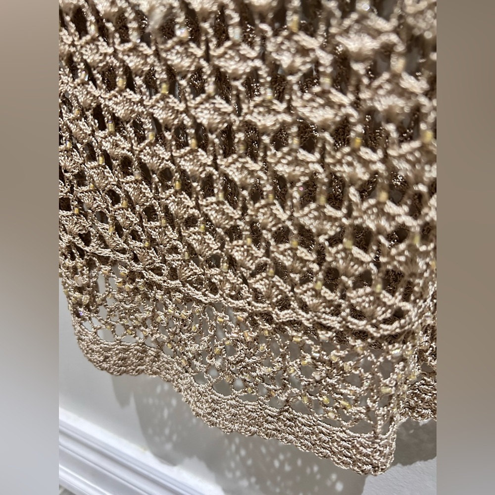 Le Chateau Sleeveless Crochet Midi Dress in Beige- Size S - Picture 5 of 10